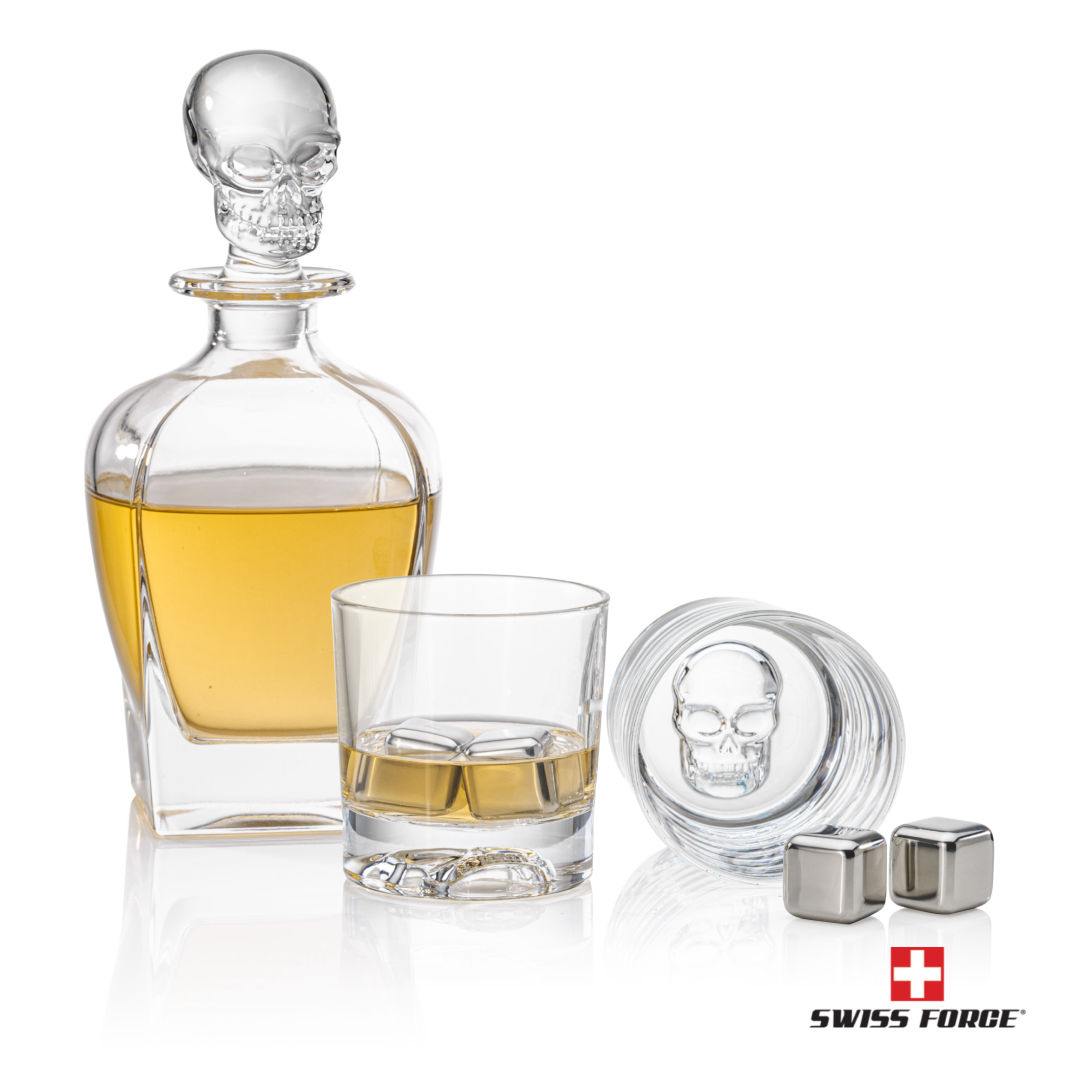 Delrina Skull Decanter Set & Ice Cubes 5