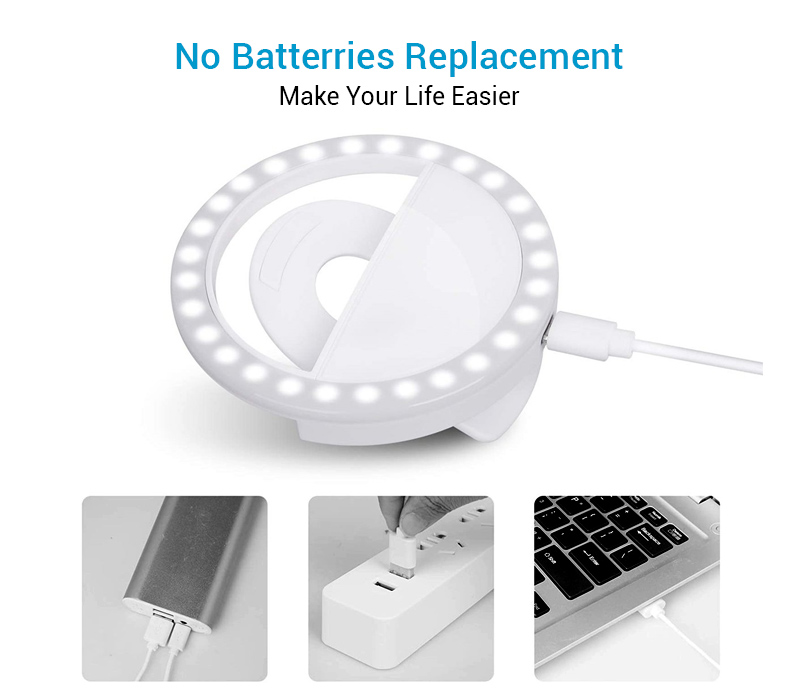 Bower Clip On LED Ring Light White 4