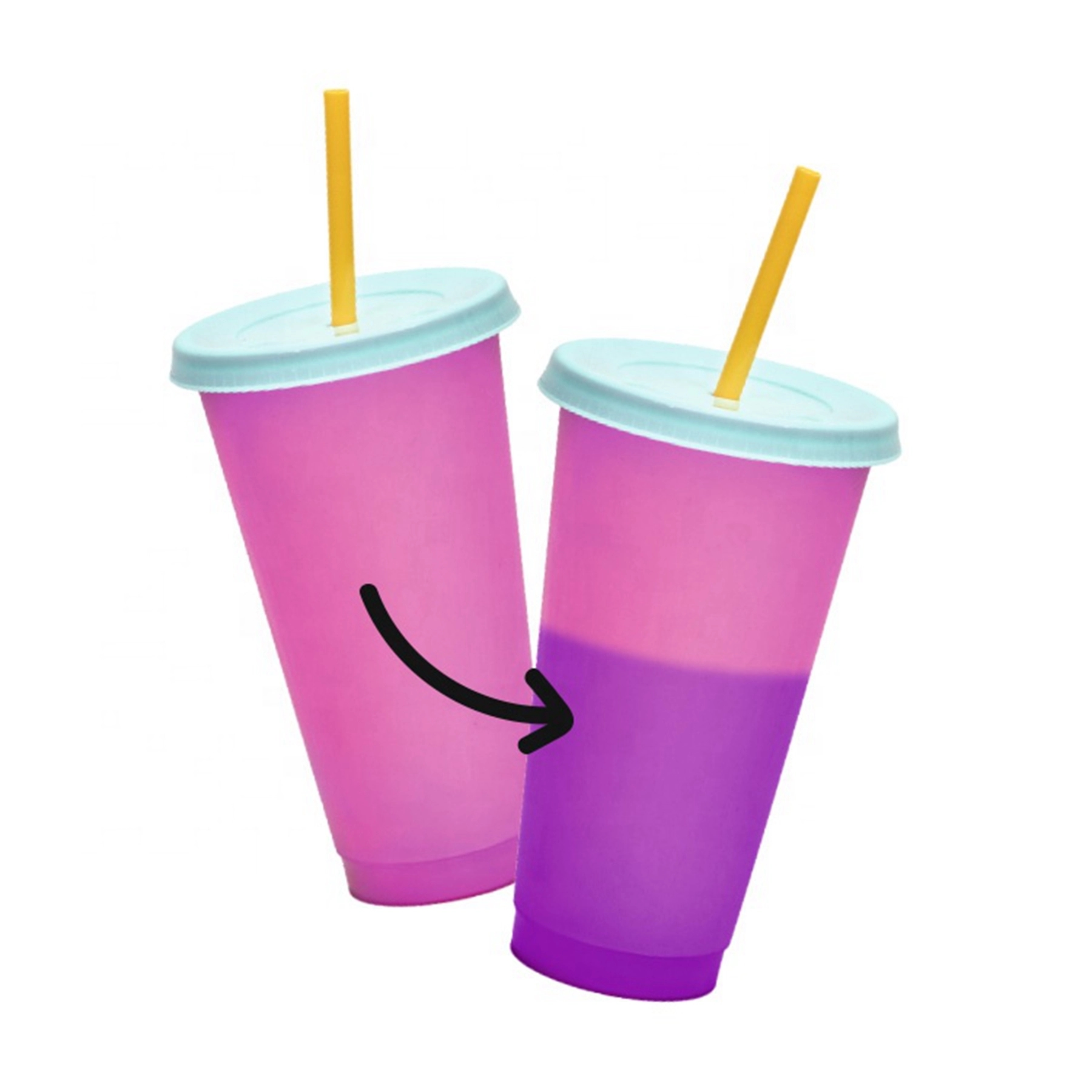 24 oz BPA Free Cold Water Color Changing Cup with Straw 5