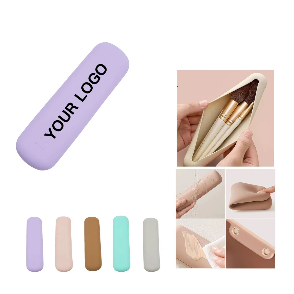 Waterproof Silicone Makeup Tool Organizer Case 4