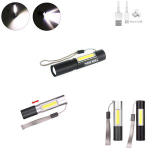 Adjustable Flashlight With COB Lamp And Zoom Function 16