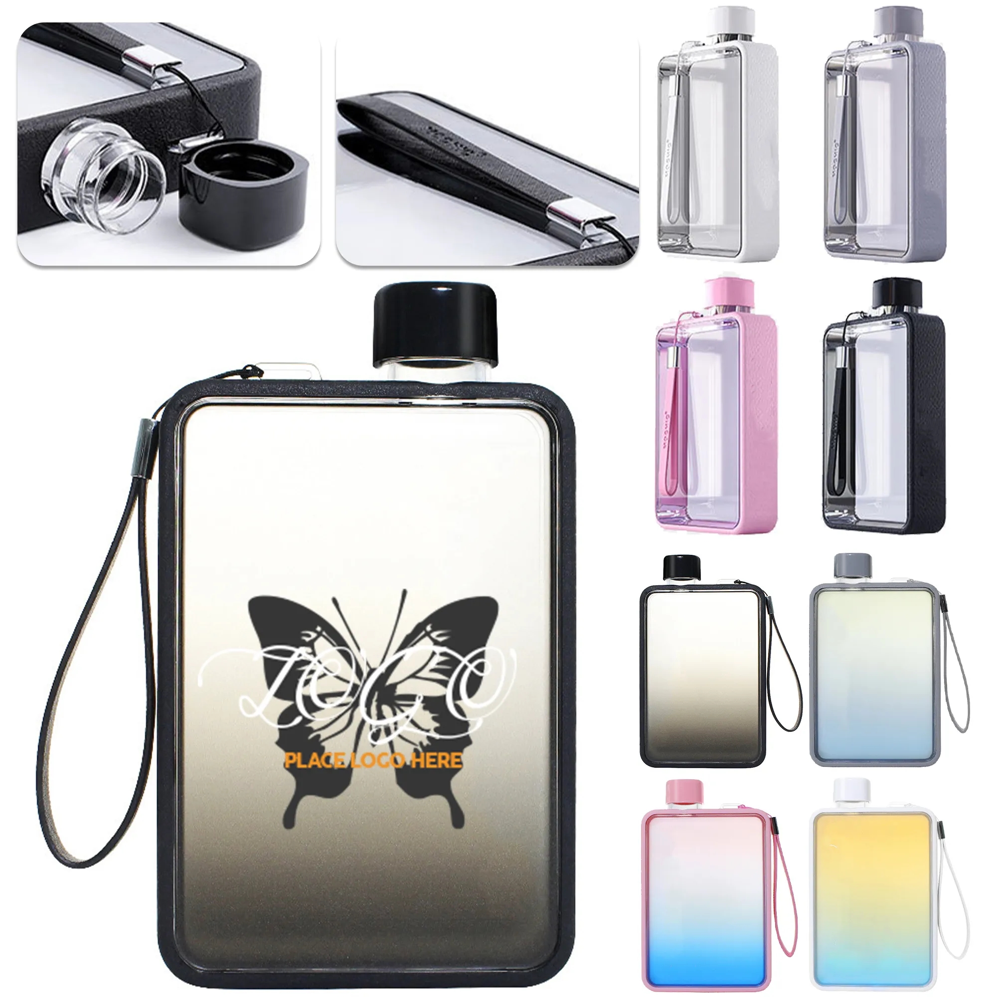 13oz Flat Water Bottle