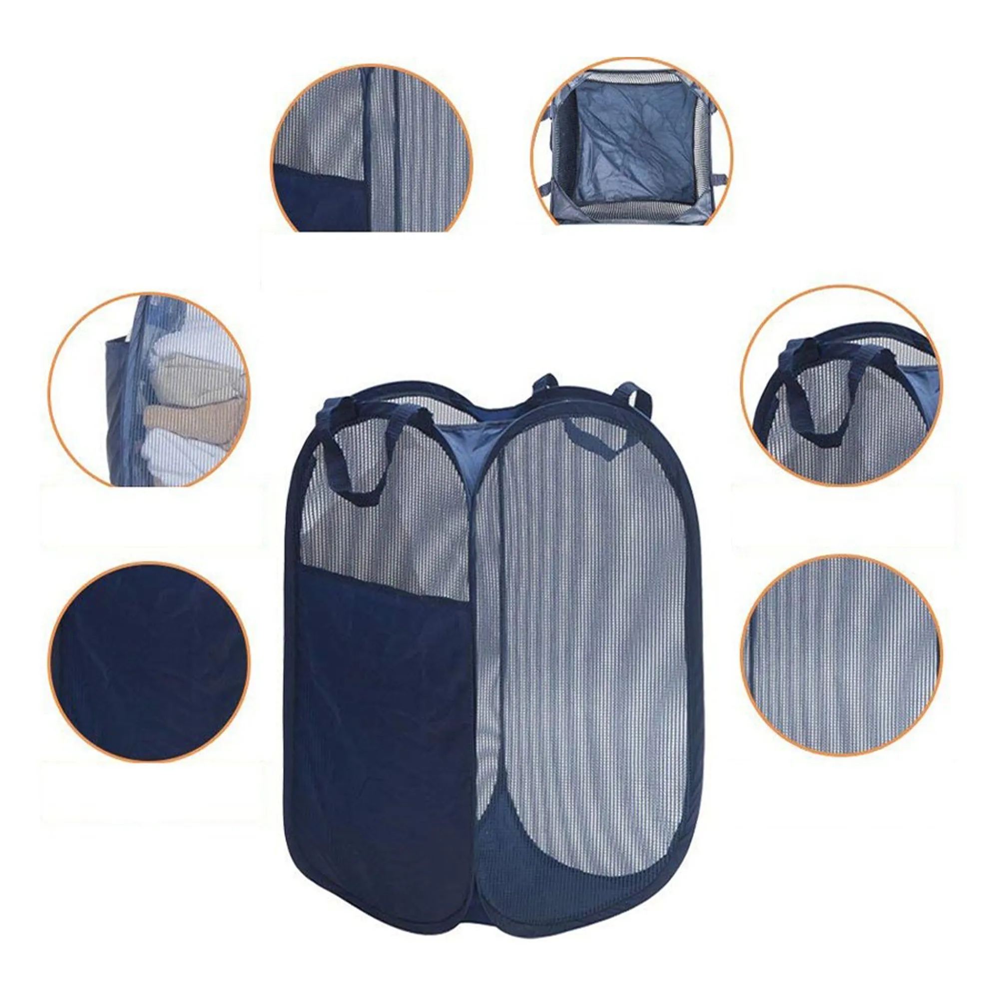 Mesh Laundry Hamper Portable Bathroom Basket Baby For Kids 2