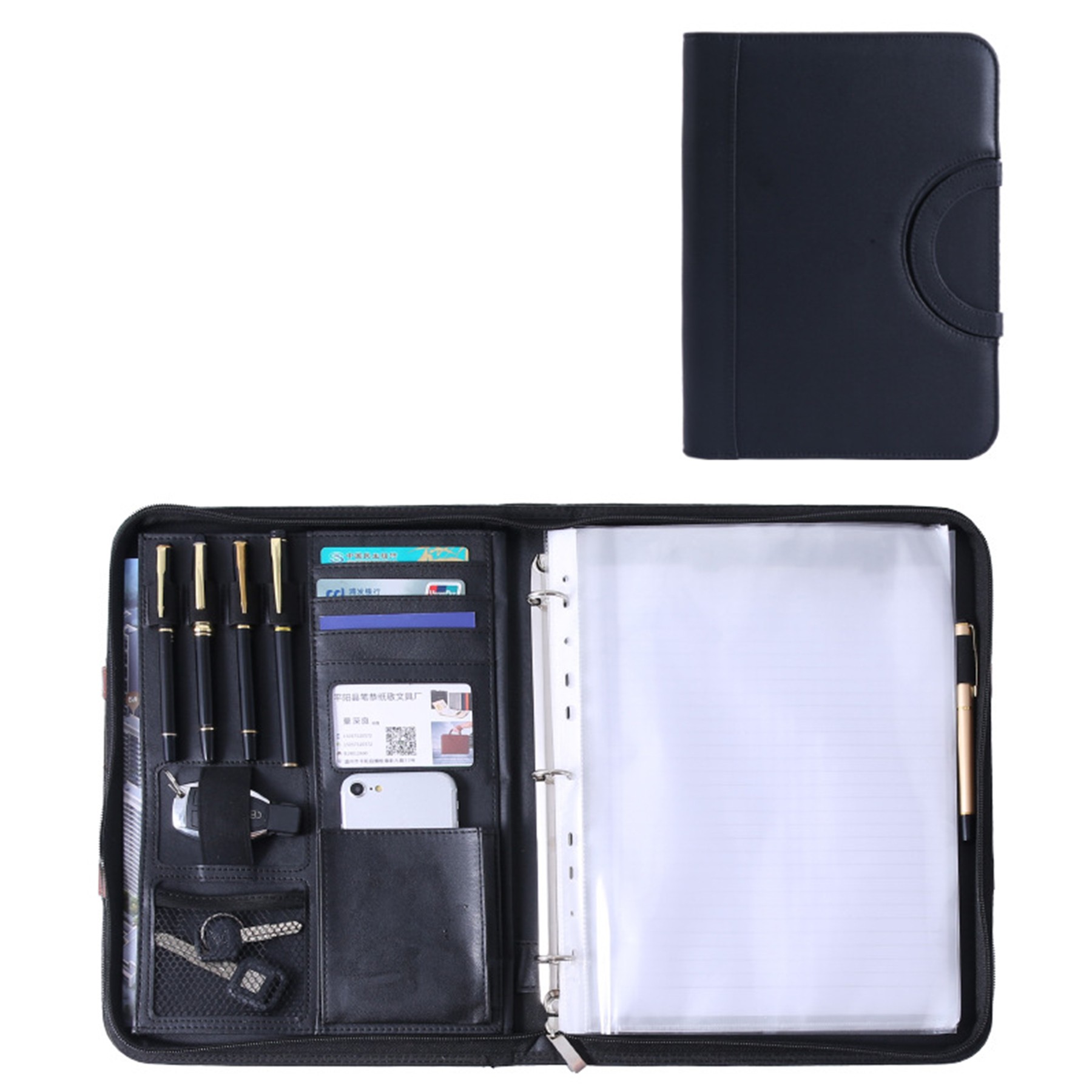 Portable Zippered Portfolio Binder Organizer 1
