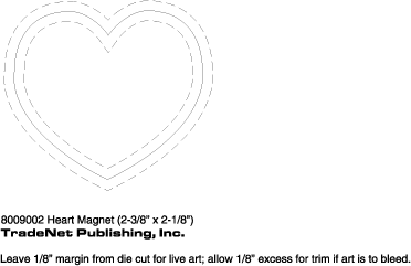 Magnet - Small Heart Shape (2.375x2.125) - 30 Mil. 1