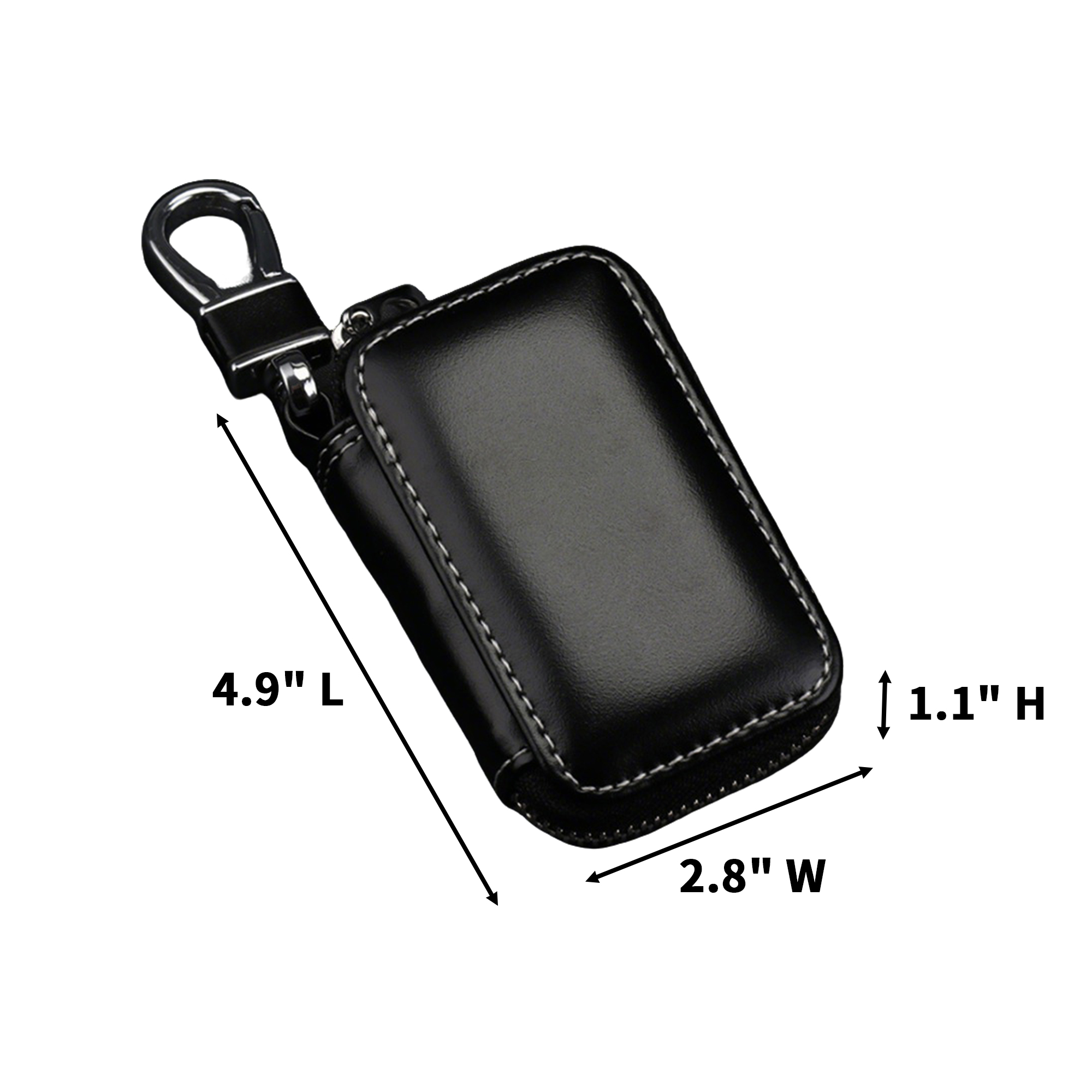 Zipper Key Case With Hanging Hook 4.9" Length X 2.8" Width X 1.1" Height 2