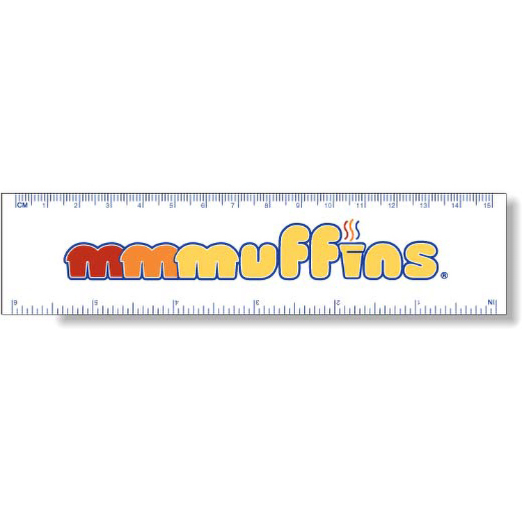 Stock Magnetic Ruler (1.5"x6.25"), Digital Full Colour, White Vinyl Topcoat