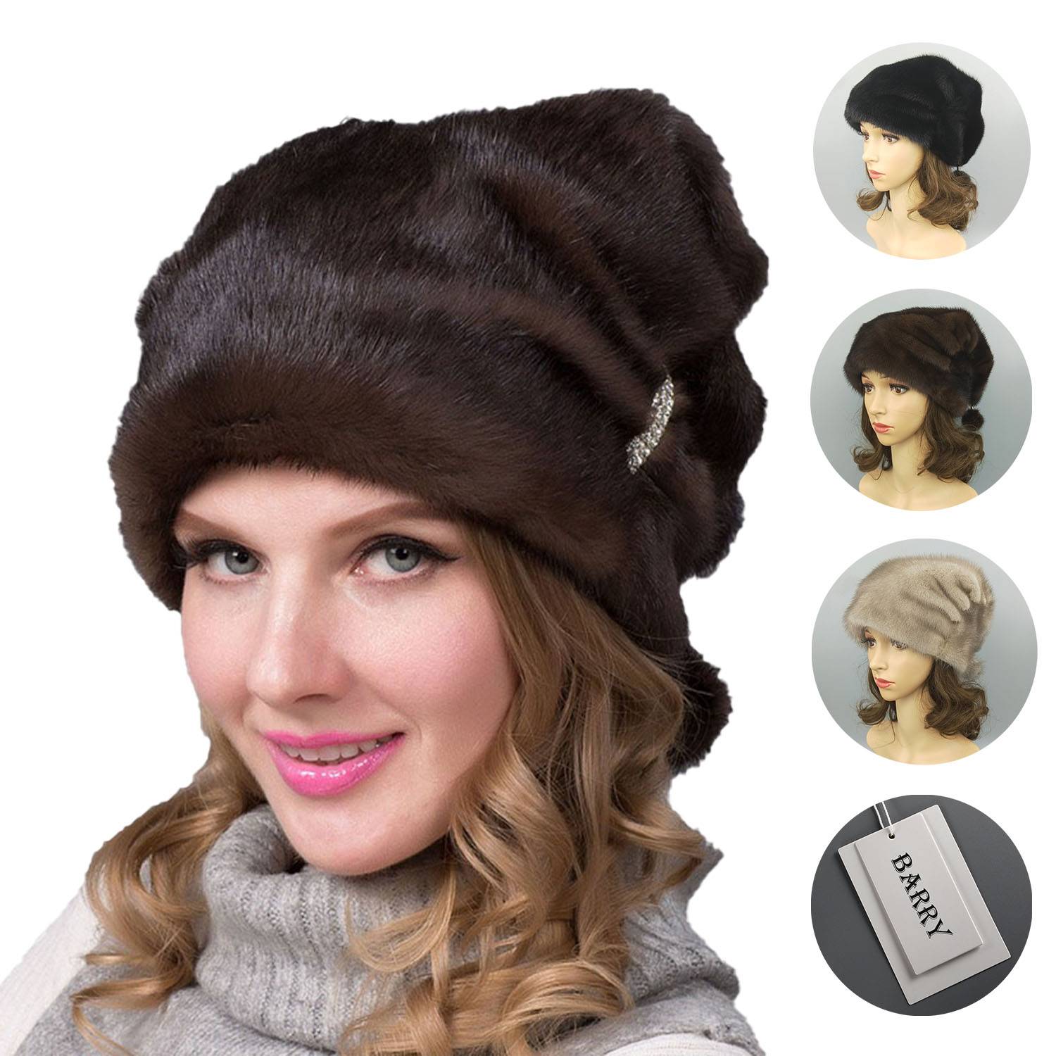 Fur Material Winter Warm Christmas Hat 3