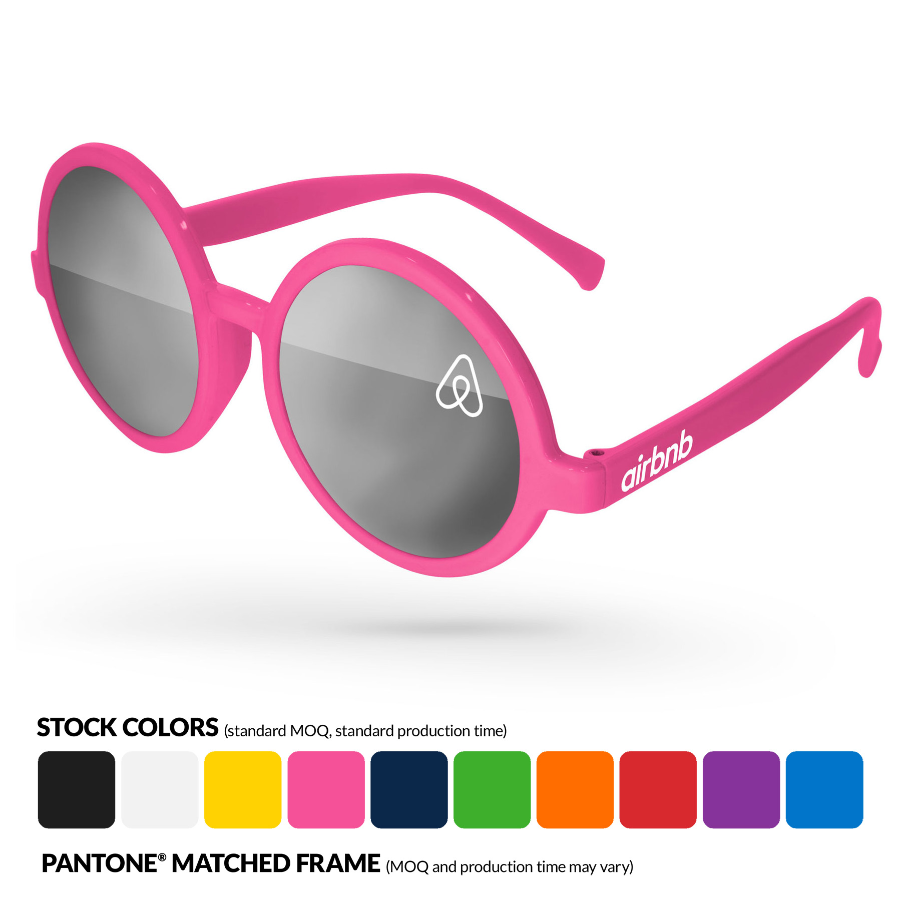 Iris Mirror Sunglasses w/ 1 Color Lens & Temple Imprint 3