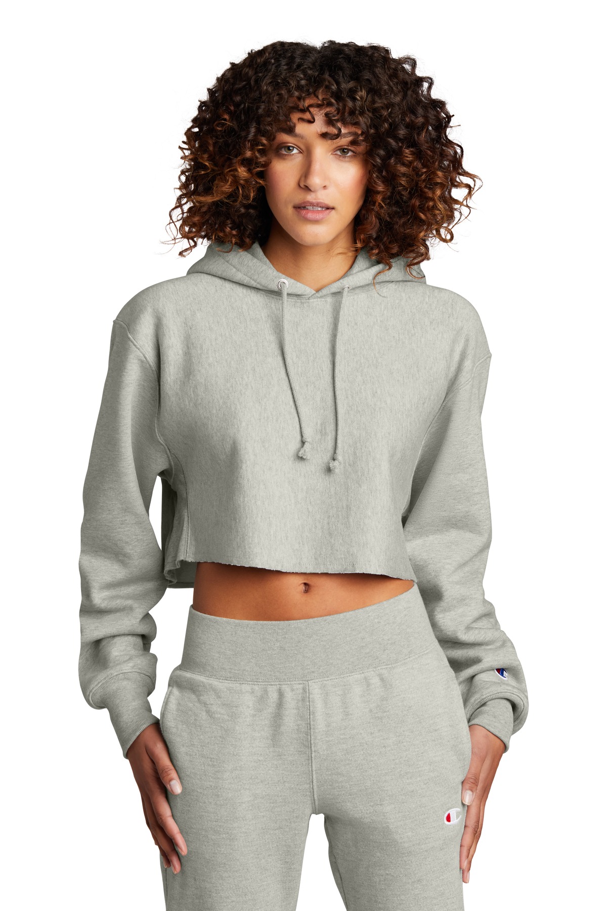 Champion Women's Reverse Weave Cropped Cut-Off Hooded Sweatshirt RW01W 4