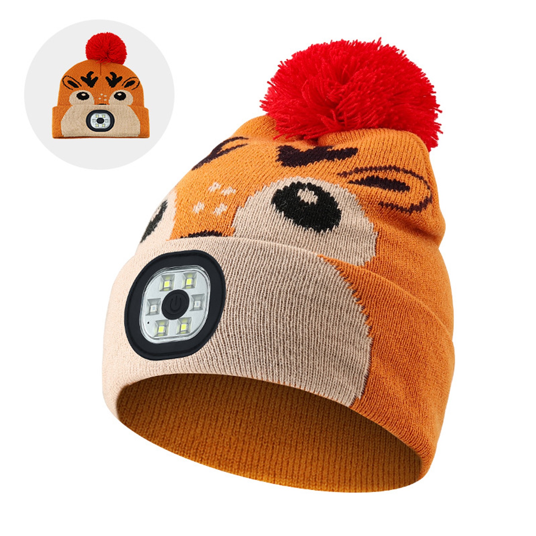 Outdoor Warm Led Cartoon Luminous Children'S Hat 4