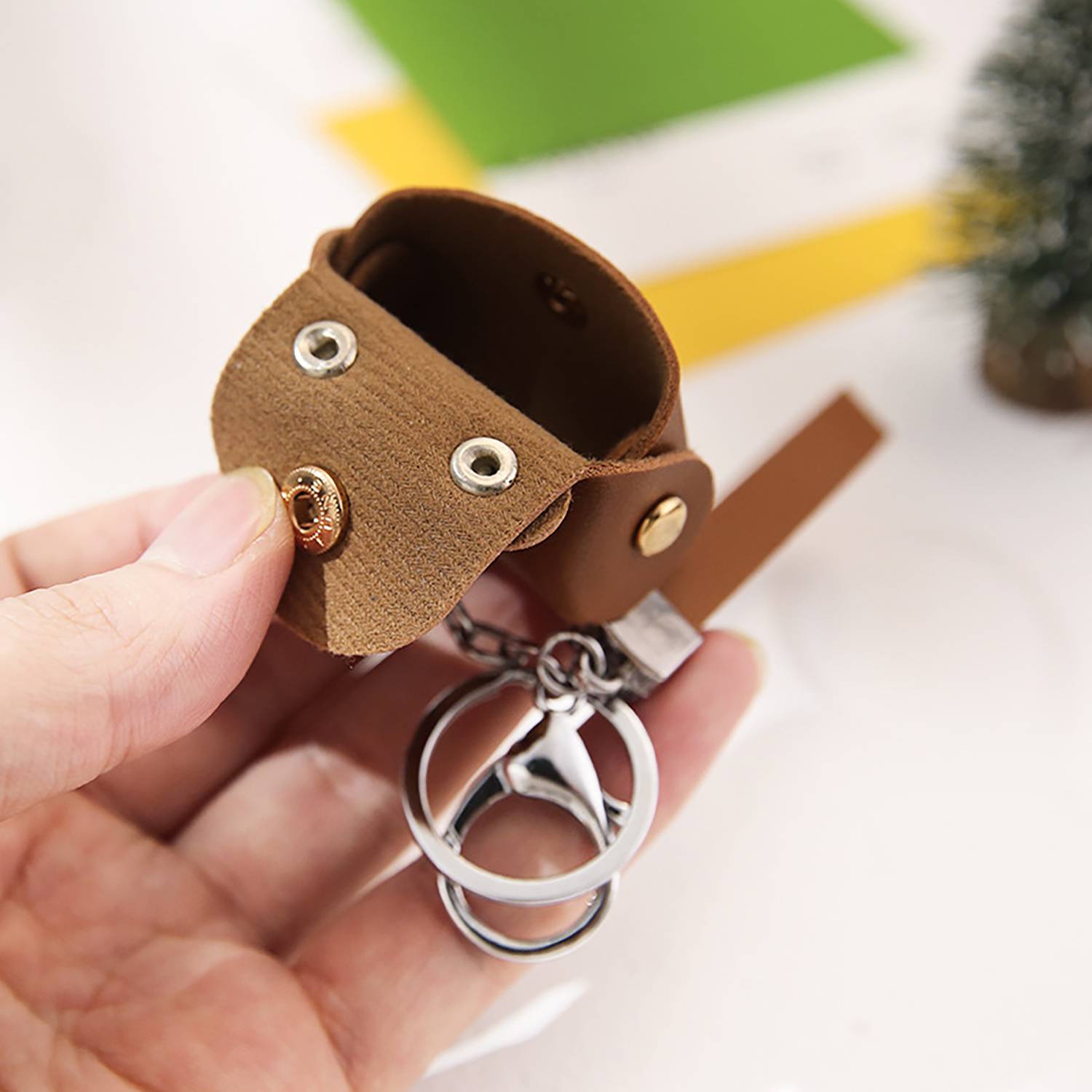 Mini Pu Leather Coin Purse Keychain Pendant 4