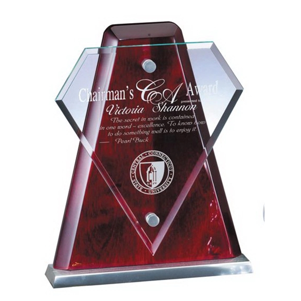 Rosewood Piano Finish Award w/Glass Accent 3