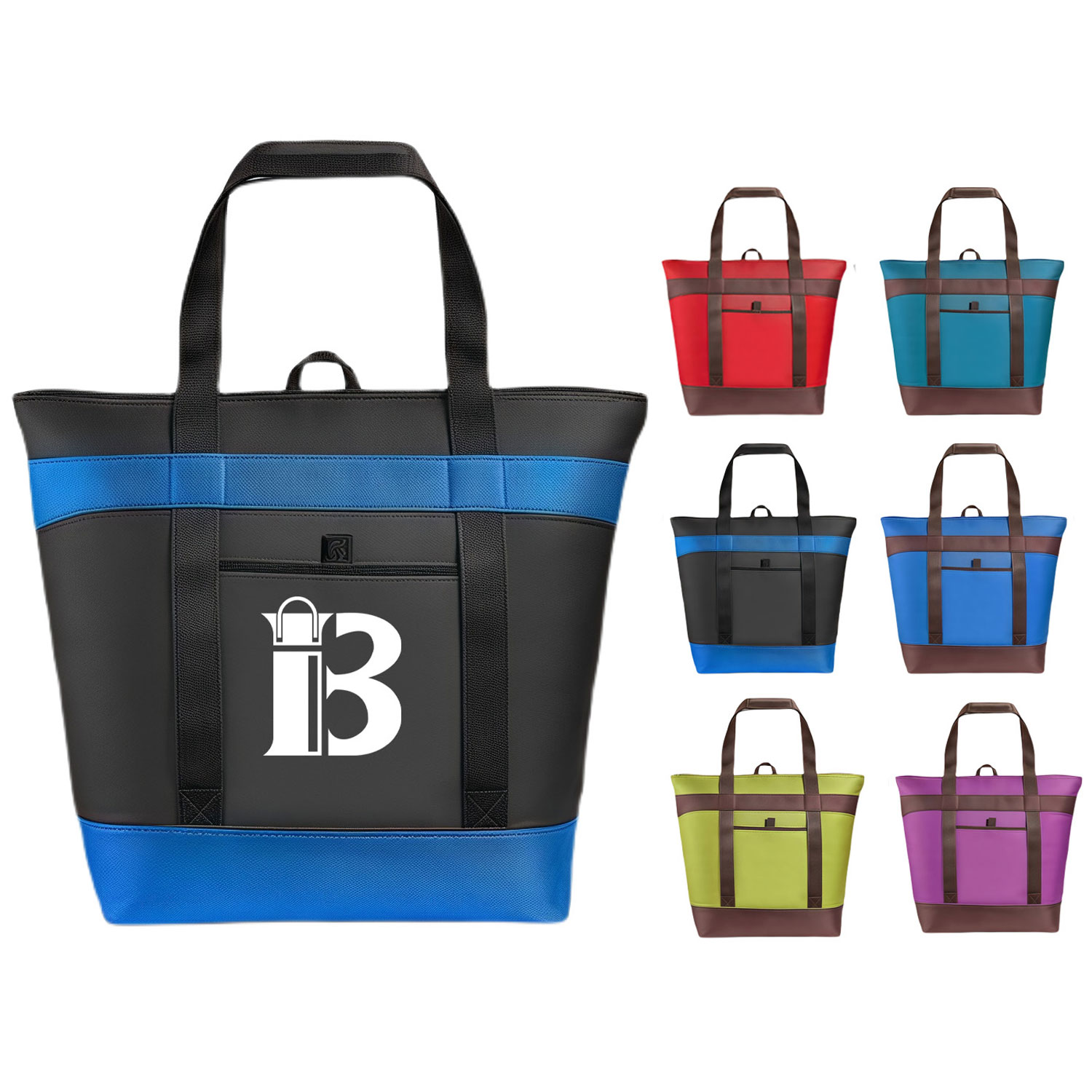 15L Two Tone Oxford Insulated Cooler Tote Bag w/ Handle
