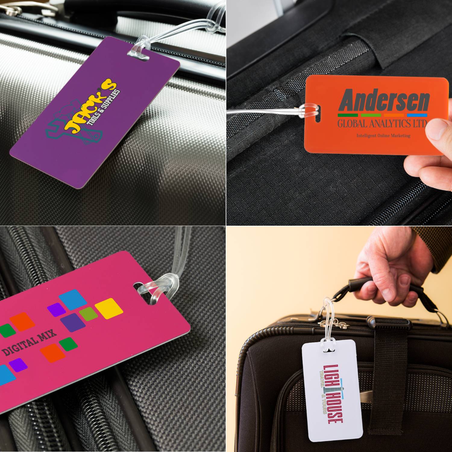 Plastic Luggage Tag with PVC Strap 17