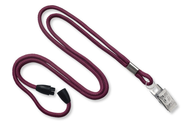 1/8" Breakaway Blank Lanyard w/Bulldog Clip (Maroon Red) 1