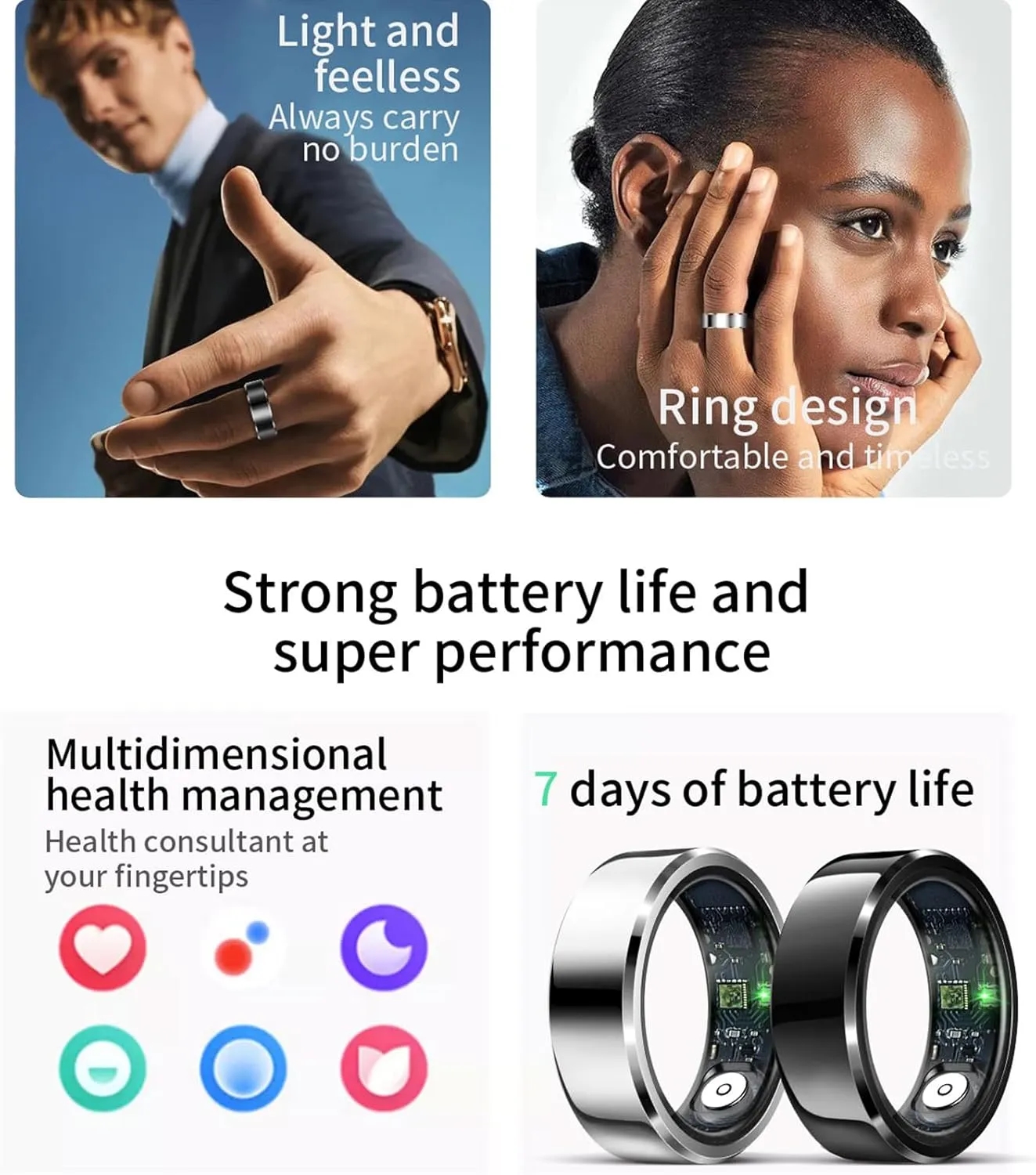 Smart Fitness Ring Health Monitor Heart Rate Sleep Tracking 4