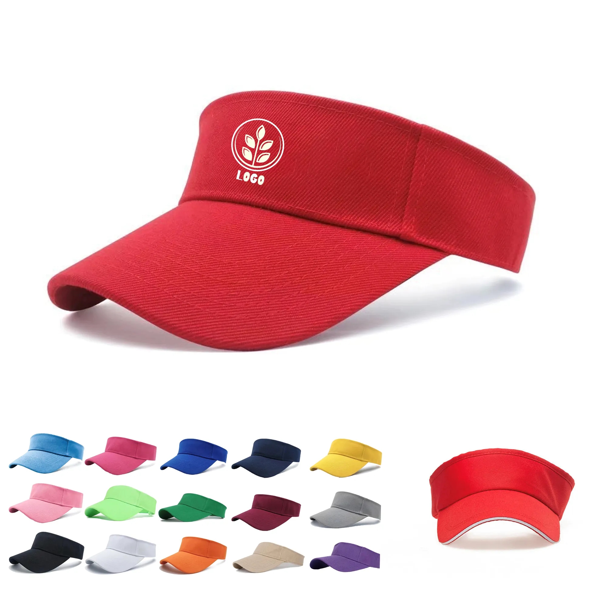 Cotton Sun Visor Hat Empty Top 1