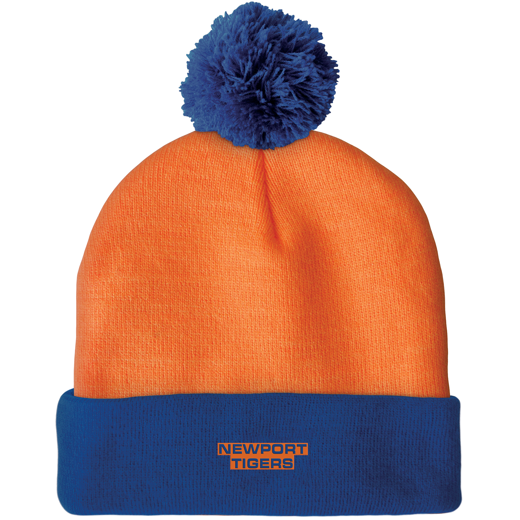 Knit Beanie with Pom and Cuff (Woven Logo) 5