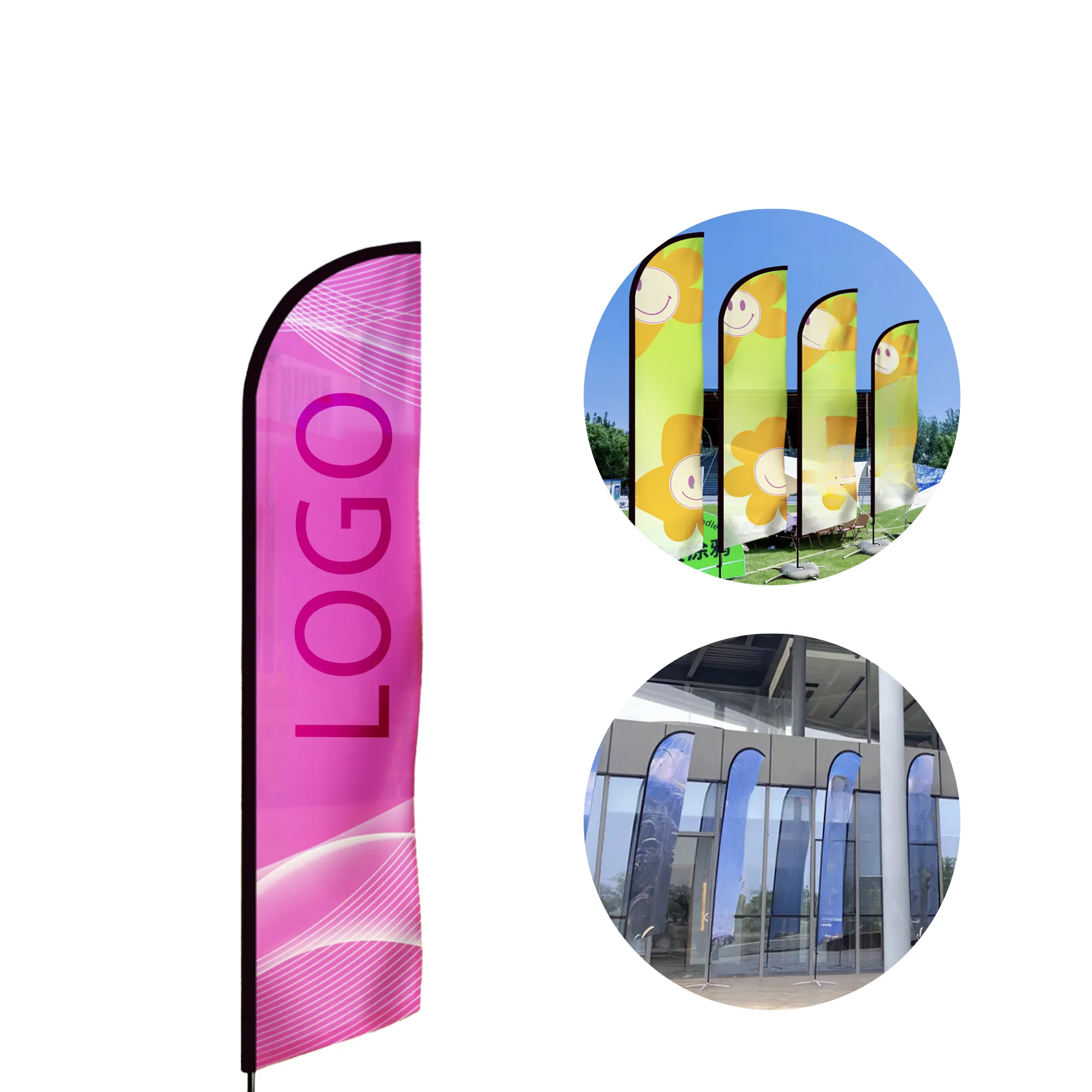 MOQ 10 PCS Knife-Shaped Water-Filled Flag