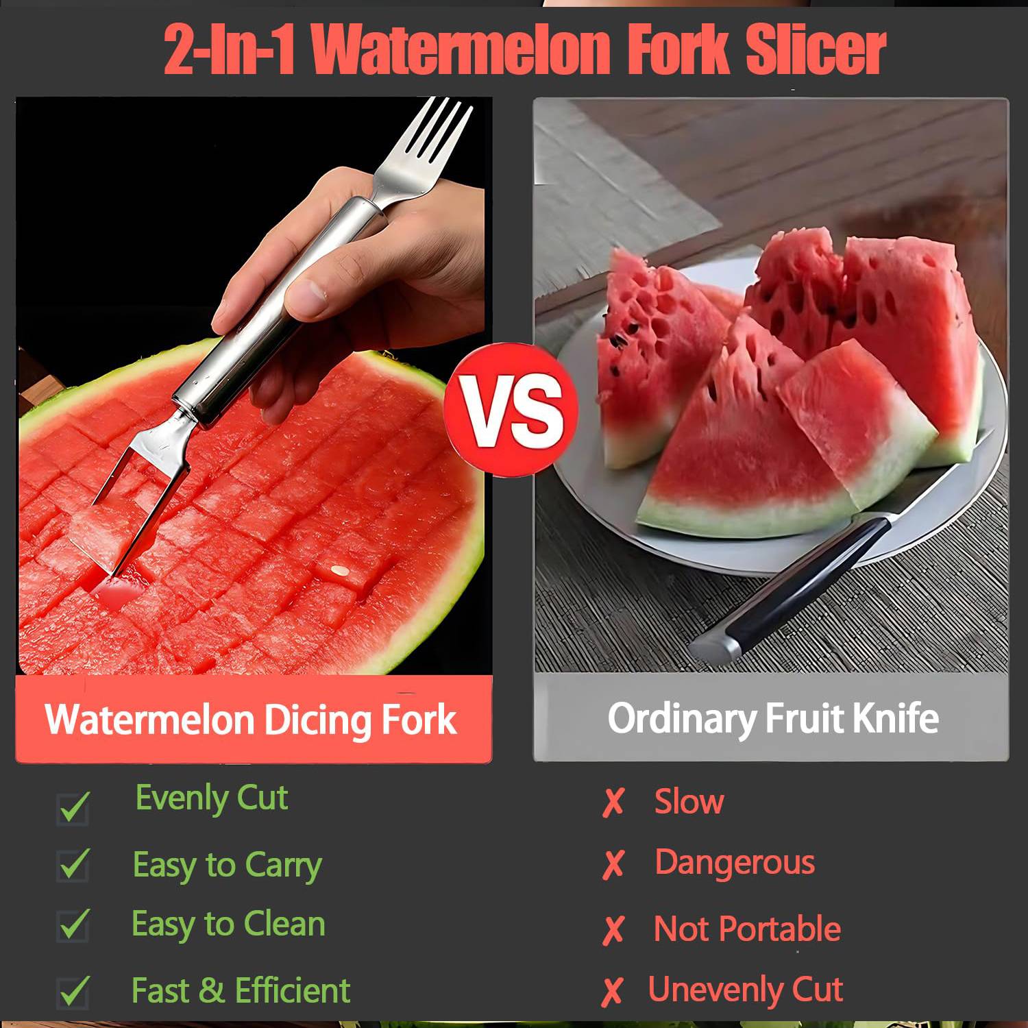 2 in 1 Watermelon Fork Slicer Cutter 5