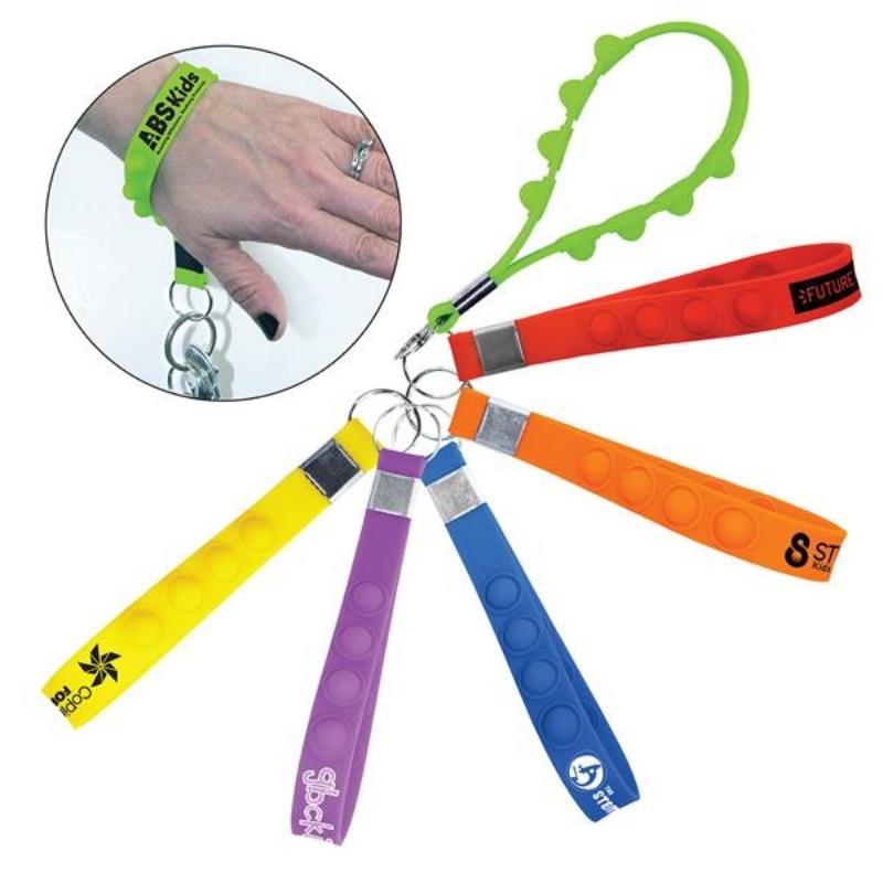 Push Pop Bubble Wristband Fidget Keychain 5