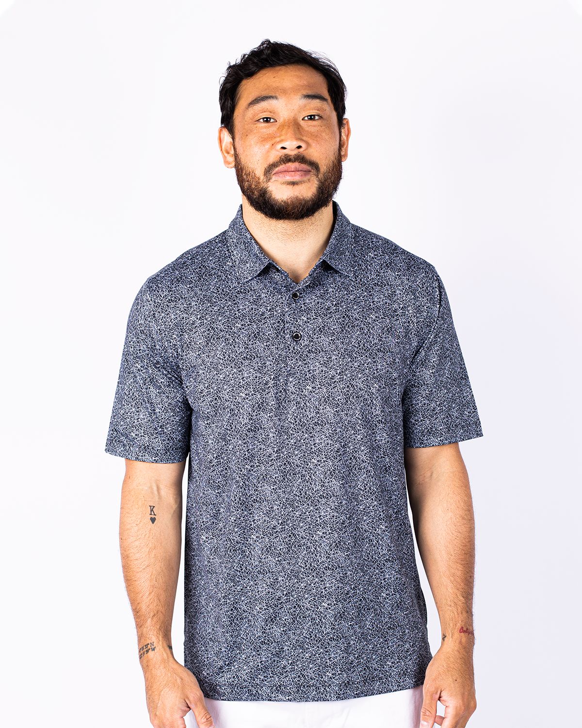 Pike Constellation Print Stretch Mens Polo