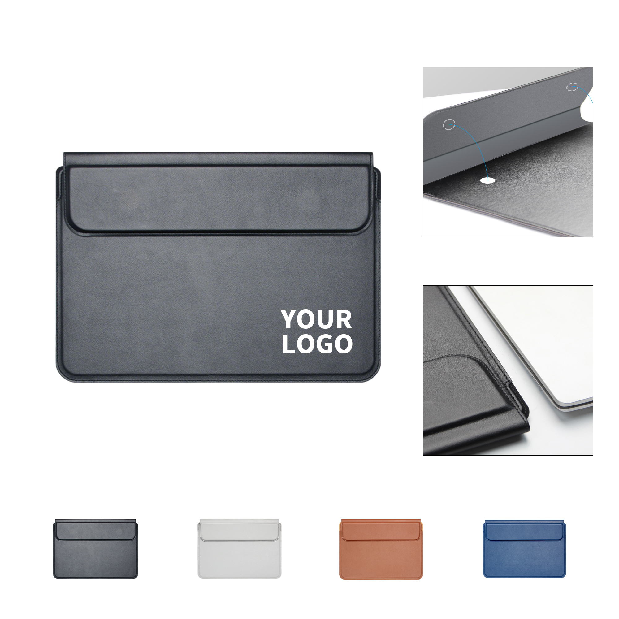 PU Laptop Sleeve 13" With Stand Plus Wrist Rest 6