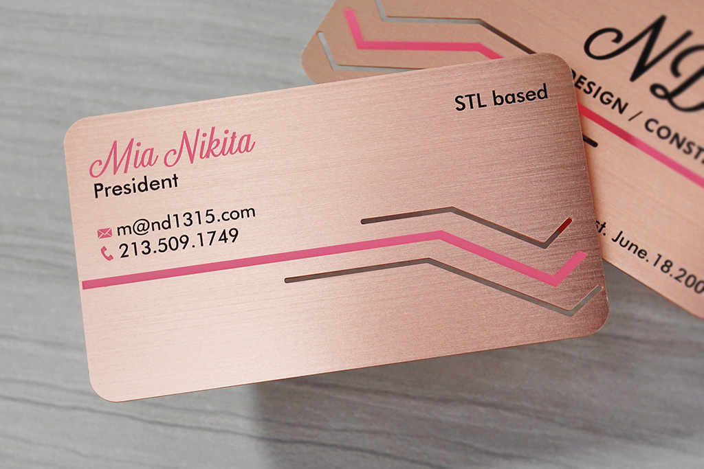 Rose Gold Metal Business Cards 5