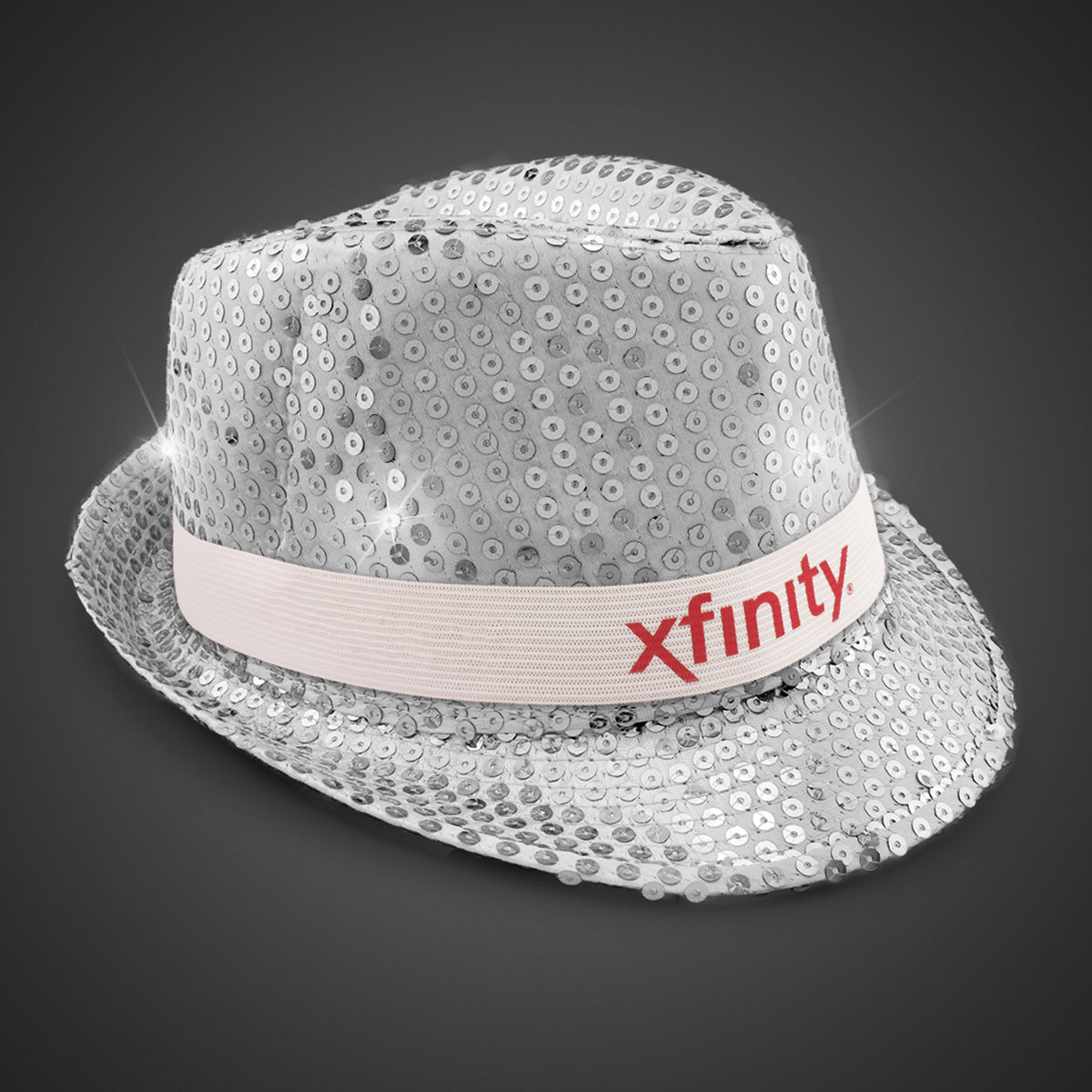 Silver Sequin LED Fedora(black band) 3