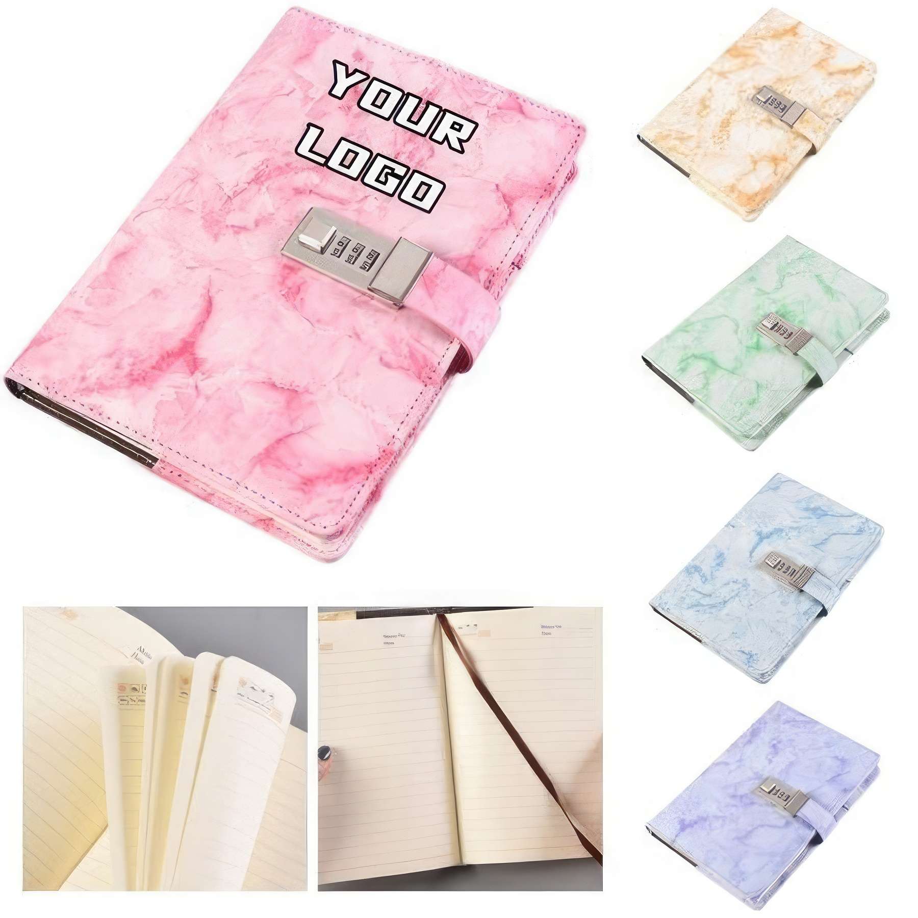 PU Leather A5 Diary Notebooks with Locks 2