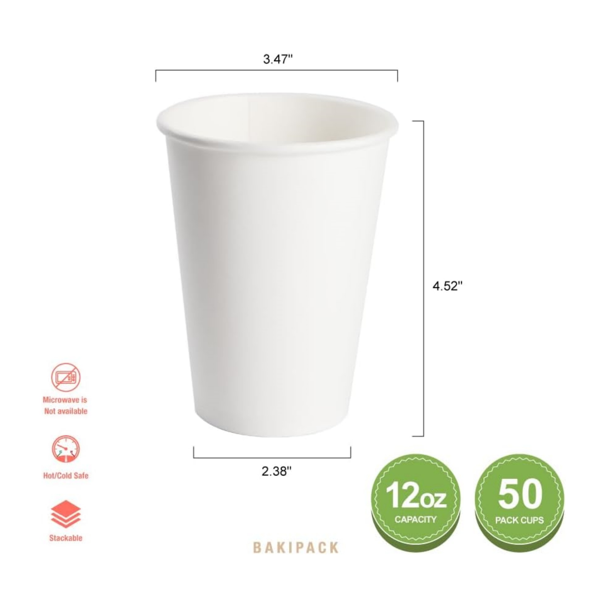 50 Pack 12 oz Disposable Paper Cups, custom paper cup with logo imprint 4