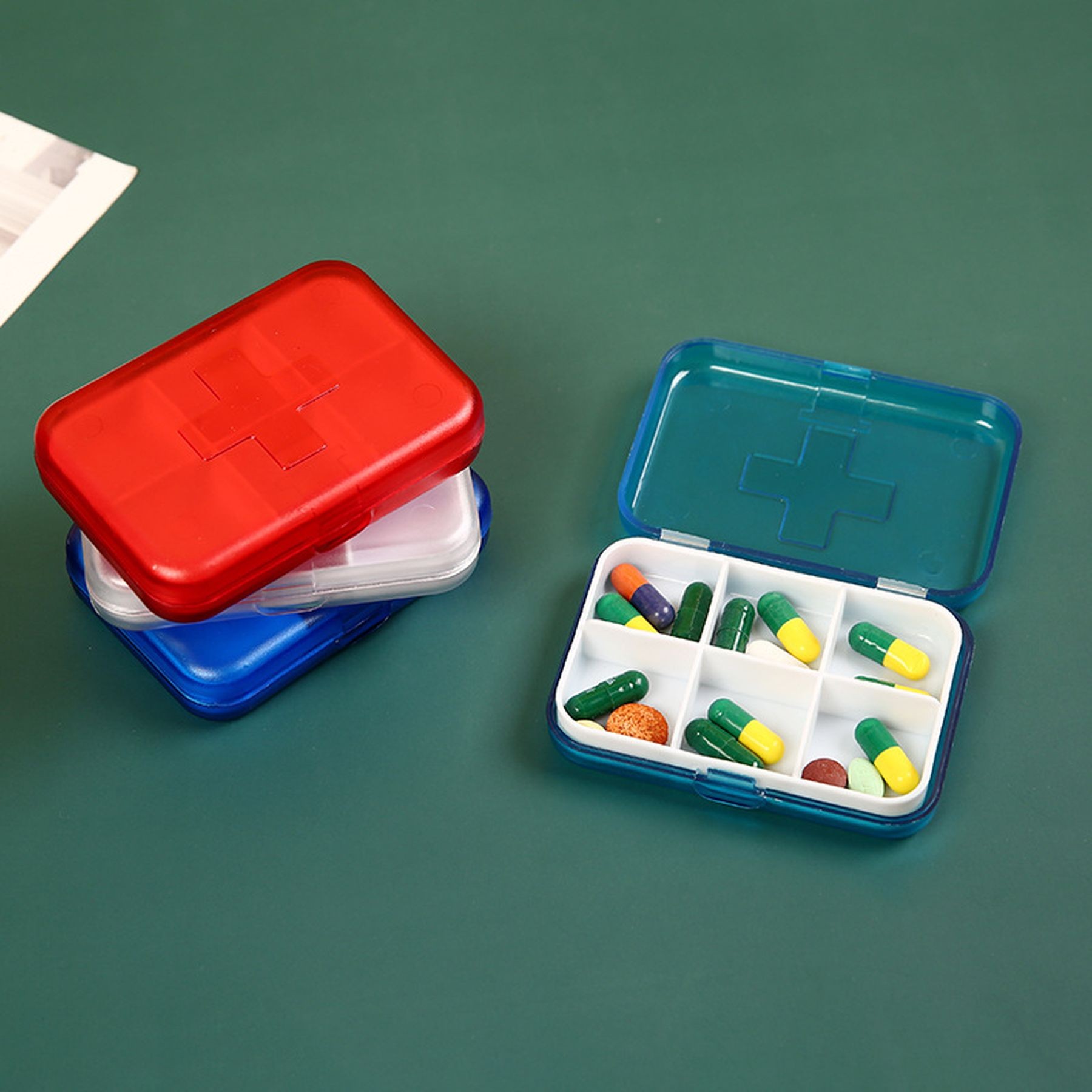 6 Compartment Portable Pill Box Small Pill Container 5