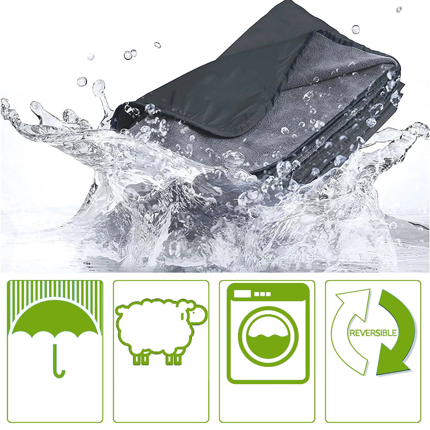 Customizable Waterproof Outdoor Blanketwith Sherpa Lining 5