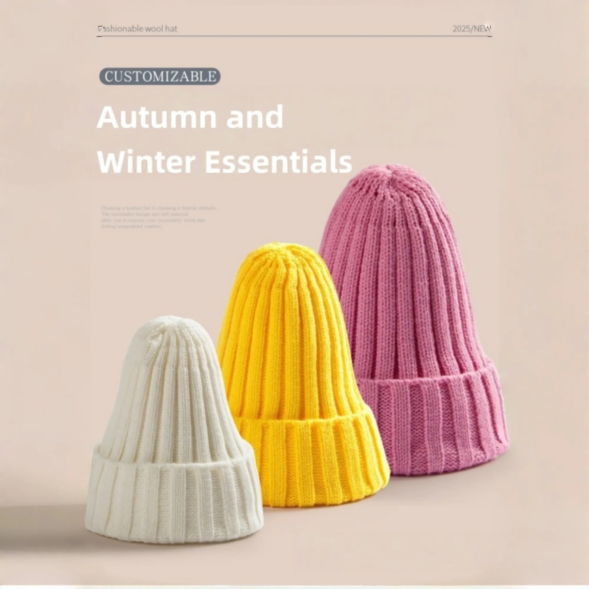 Warm Brimless Knit Beanie Hat for Men Women 20