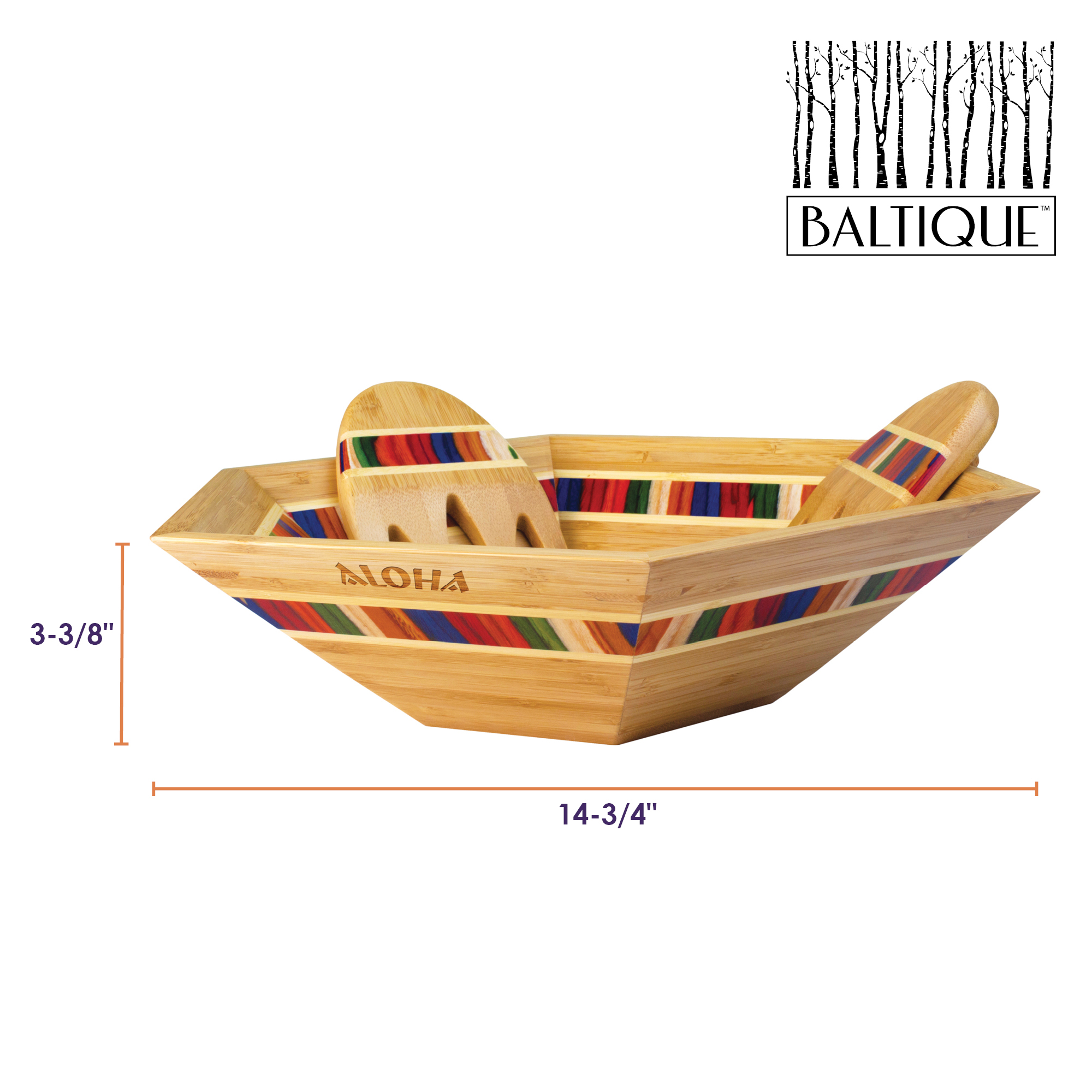 Baltique® Marrakesh Salad Bowl & Salad Hands Set 6