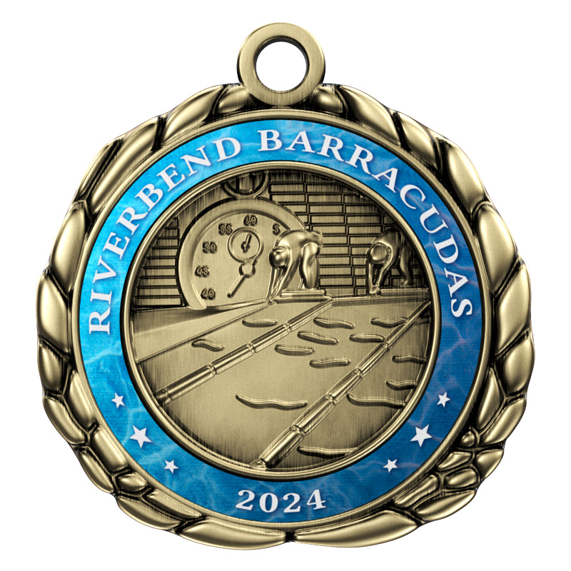 Express Vibraprint™ Swimming Quali-Craft Medallion (2-1/2") 3