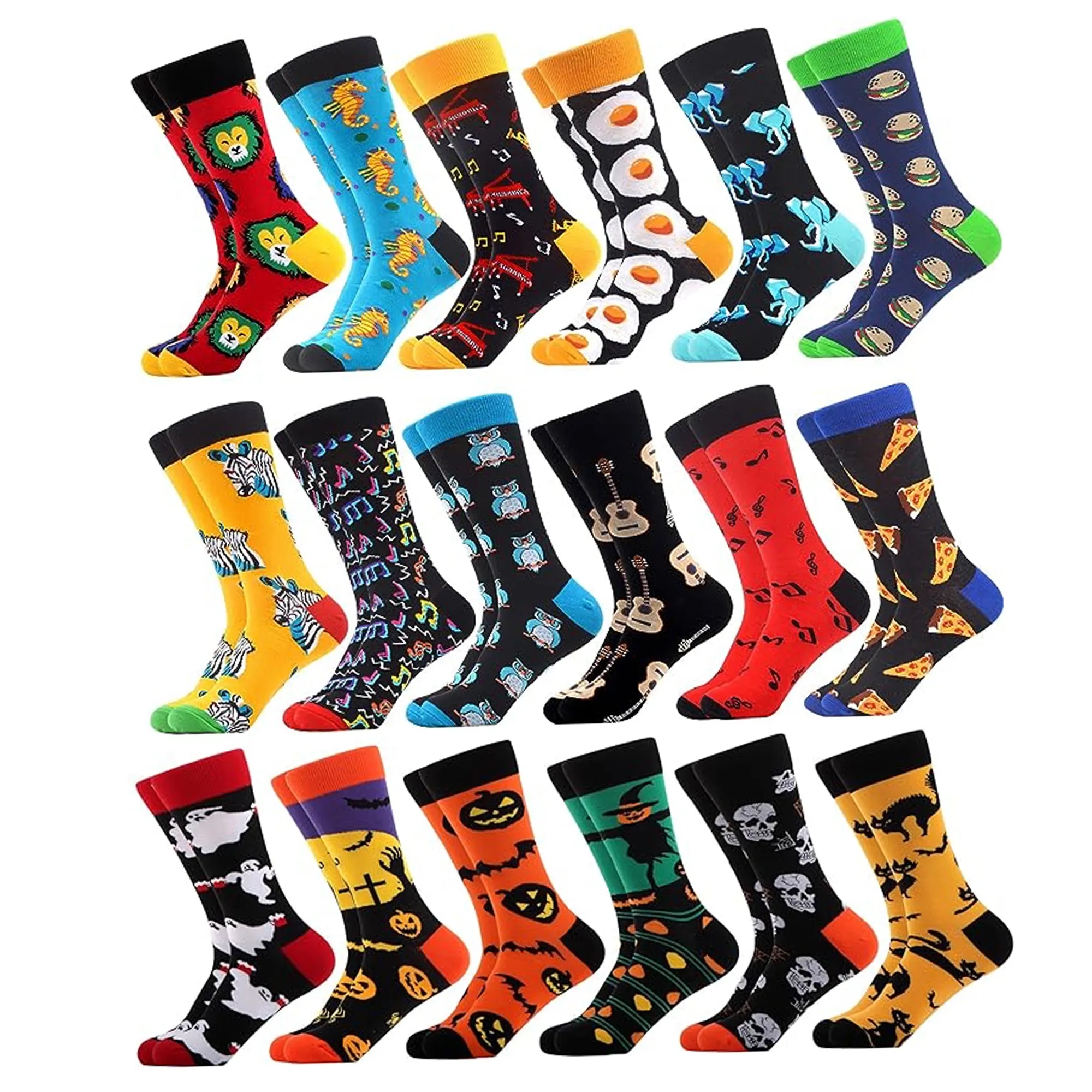 Jacquard Custom Cotton Crew Socks Gift MOQ 50pairs 2
