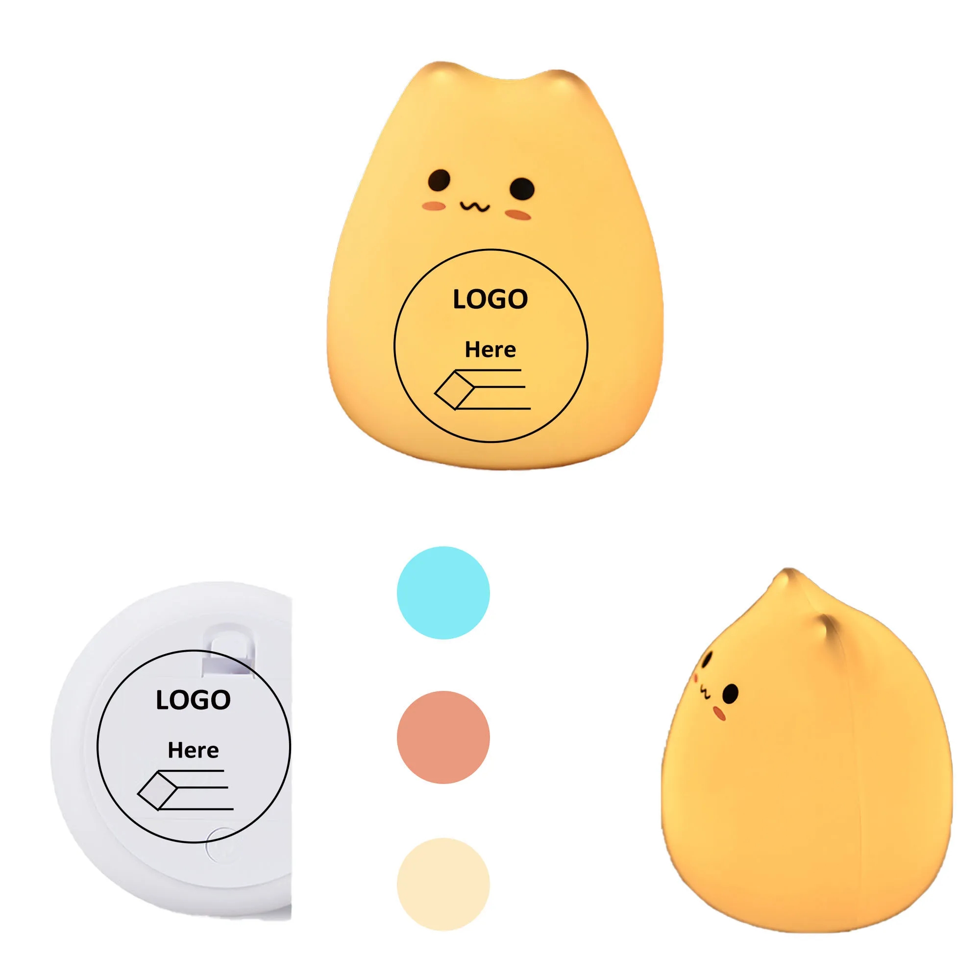 Portable Soft Silicone Cute Cat LED Night Light 2