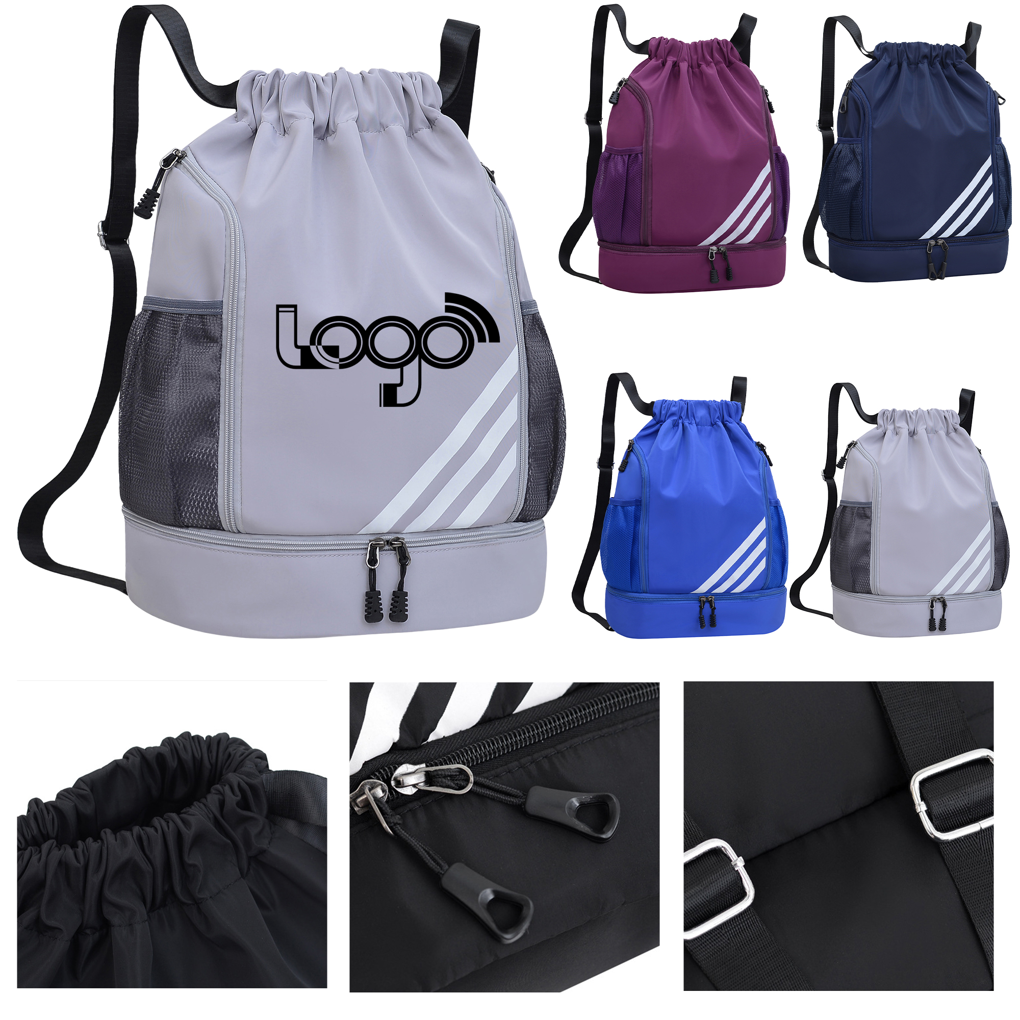 Water-Resistant Gym Drawstring Backpack 2