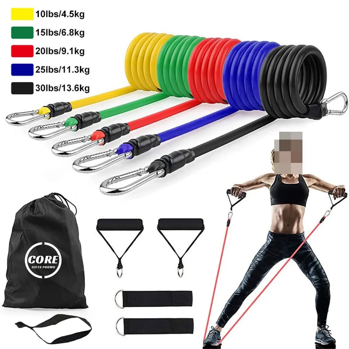11Pcs/Set Latex Pull Rope Resistance Bands 2