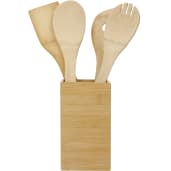 Bamboo 4-piece Kitchen Tool Set and Canister 4