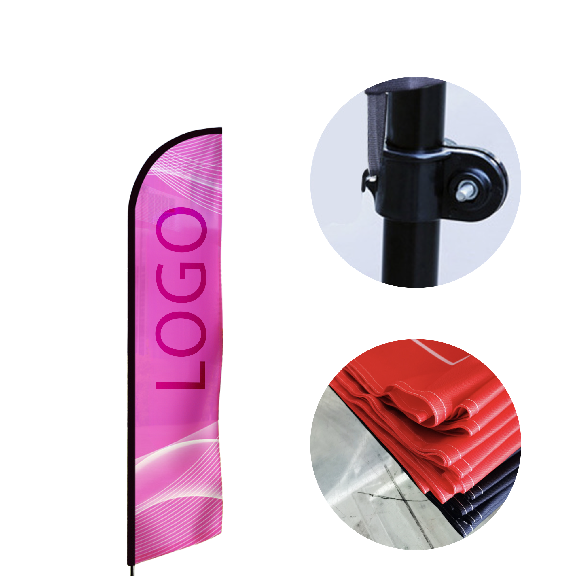 MOQ 10 PCS Visible Knife - Shaped Water - Filled Flag 2