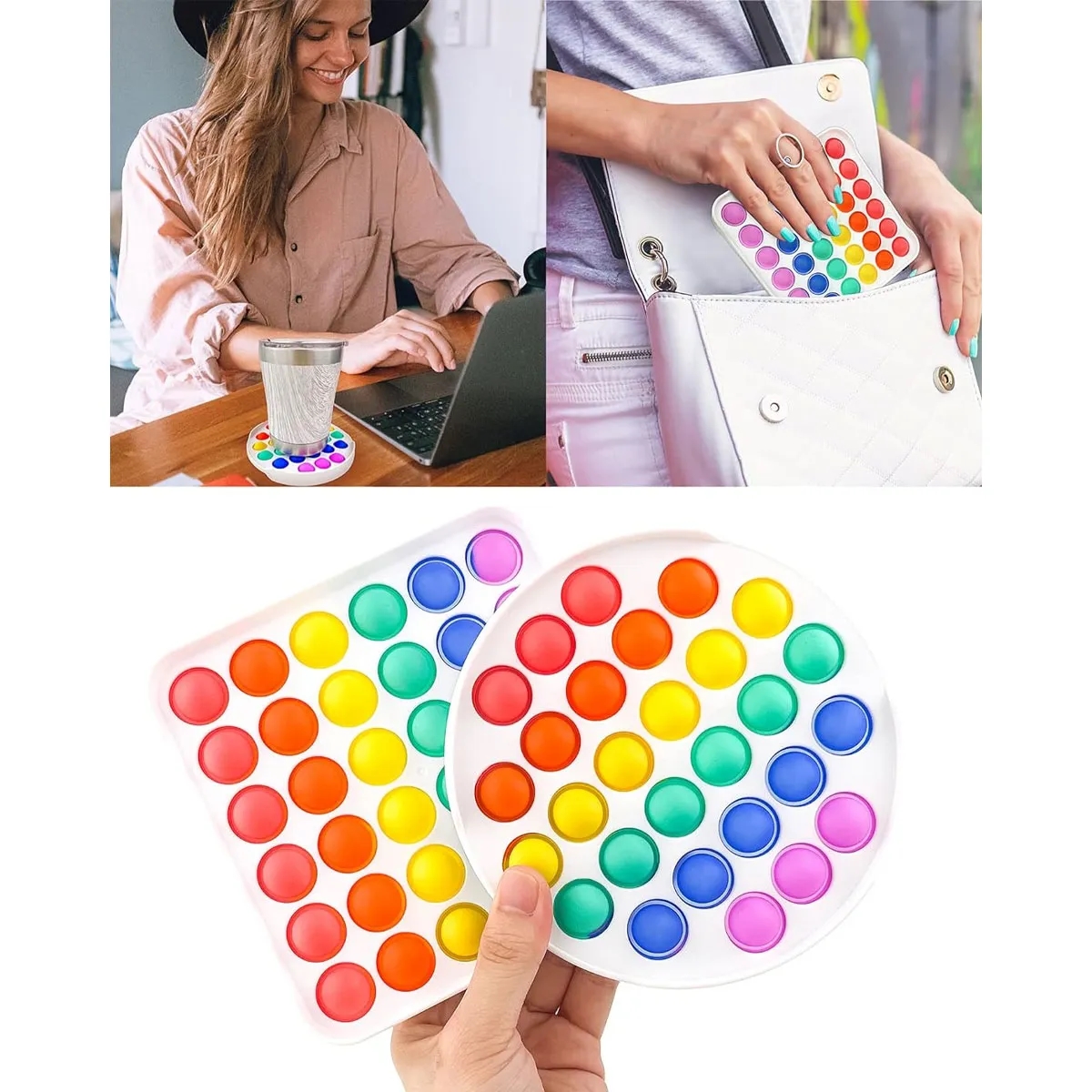 Stress Relief Silicone Push Pop Bubble Fidget Sensory Toy 7