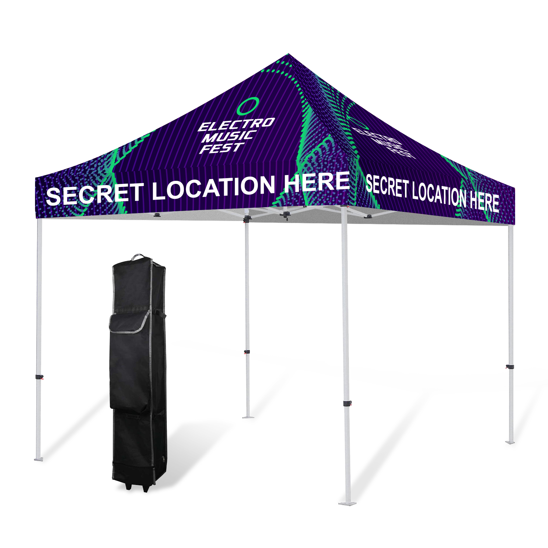 10' Premium Hex Aluminum Frame w/ Full Color Canopy 2