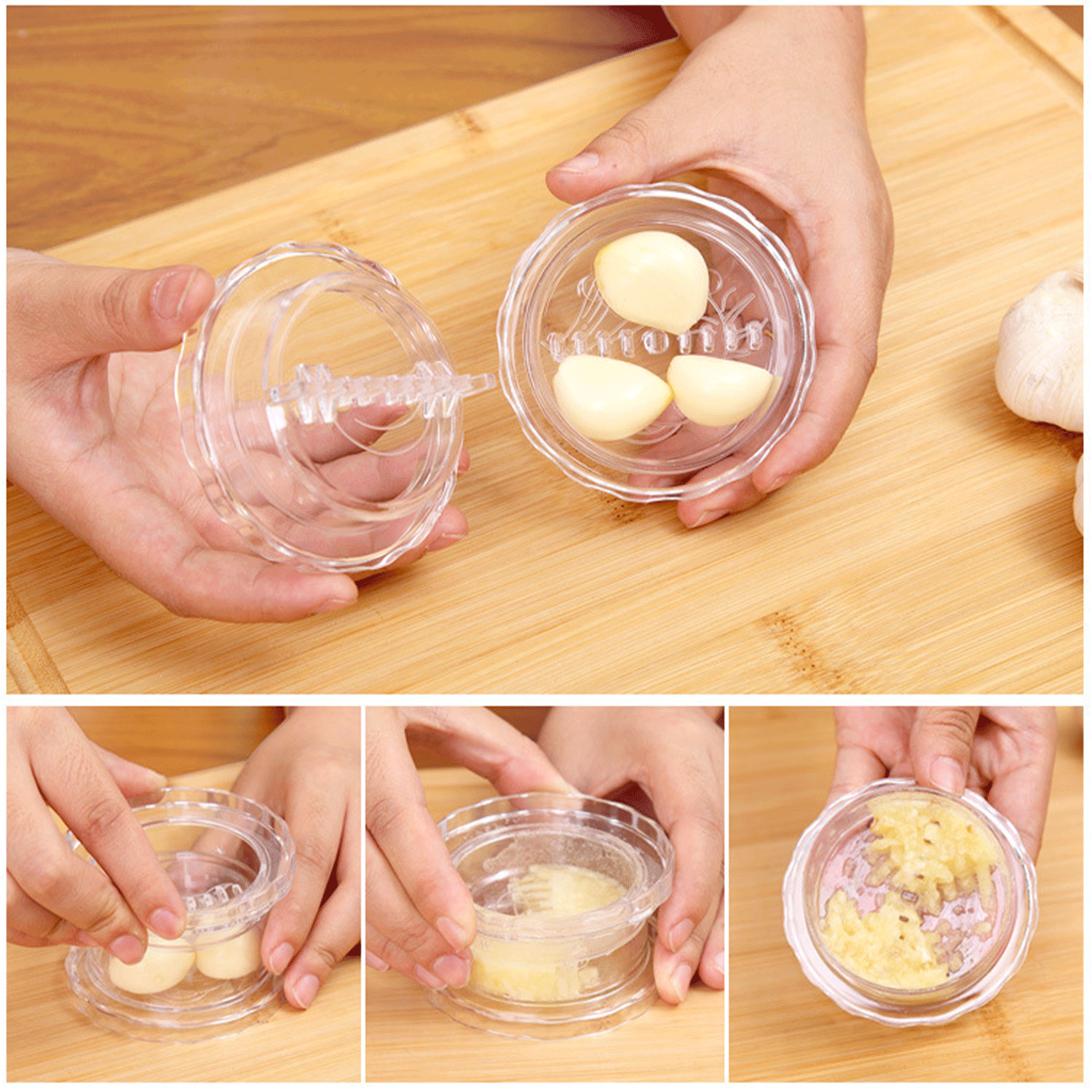 plastic grinder manual rotary Garlic paste puree Press 8