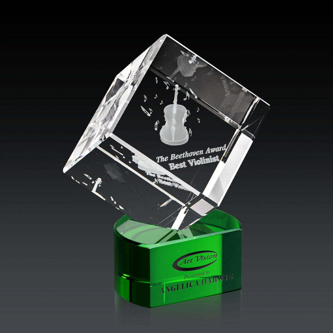 Burrill 3D Award on Paragon Base - Green 1
