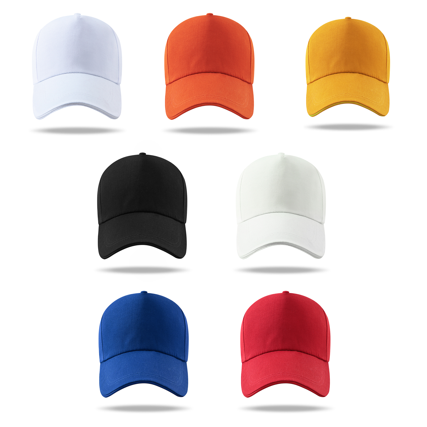 Stock Solid Color Poly Canvas 5 Panel Cap w/Double Buckle Back Fastener 9