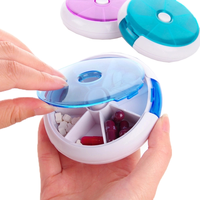 Portable 7 Days Round Twist Pill Box 6