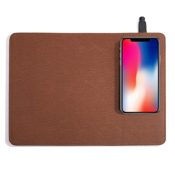 PU Leather Qi Wireless Charger Mouse Pad 5